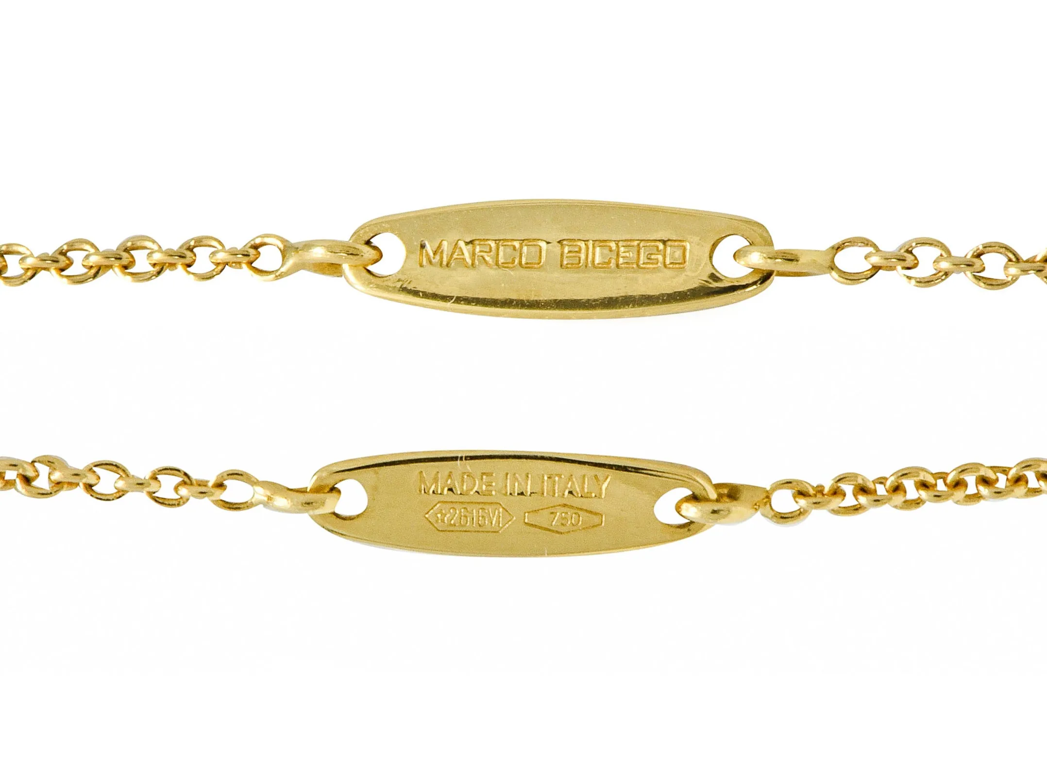 Marco Bicego Multi-Gem 18 Karat Gold Long Chain Confetti Necklace