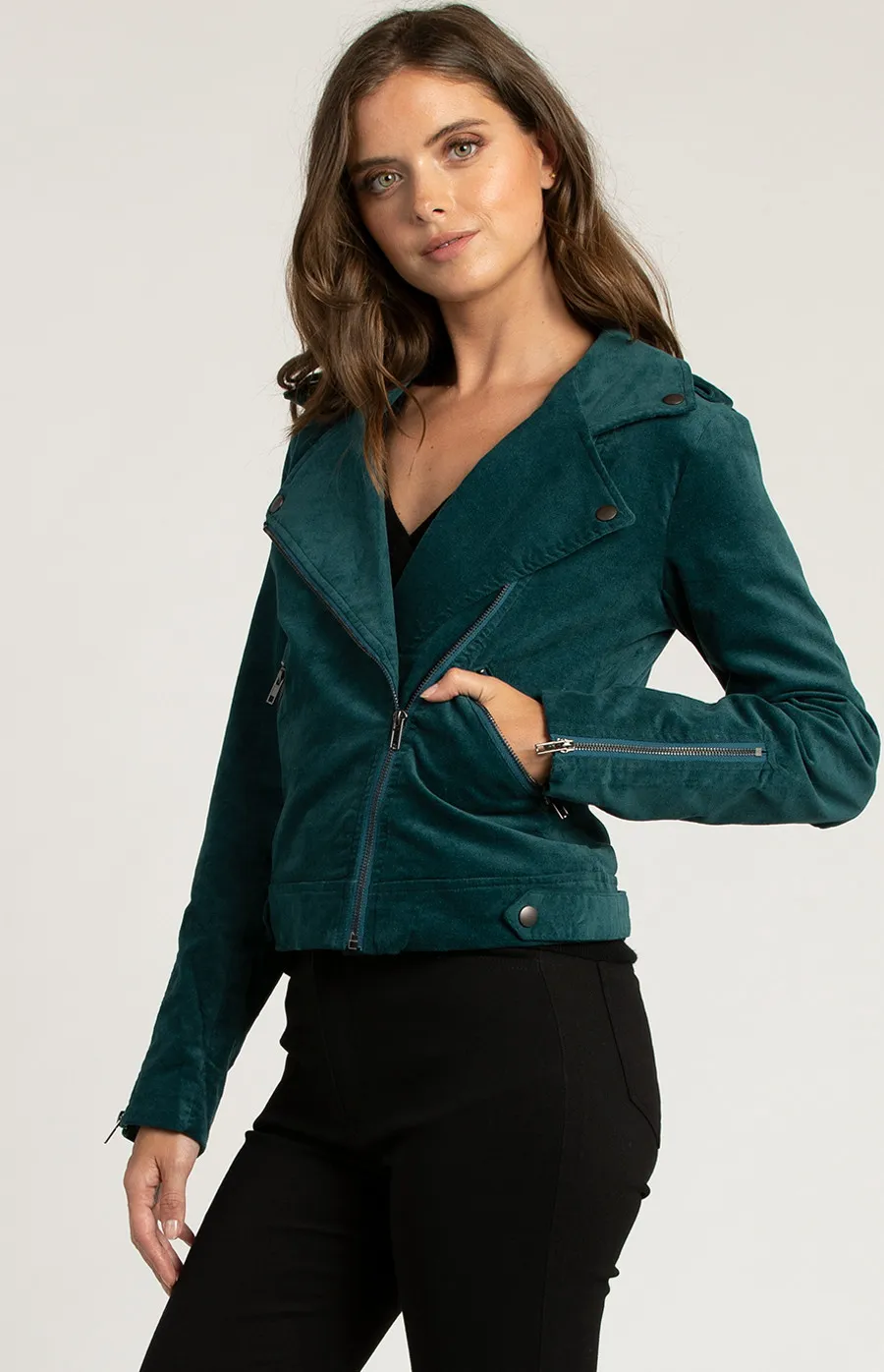 Matte Suede Biker Jacket (SJT341B)