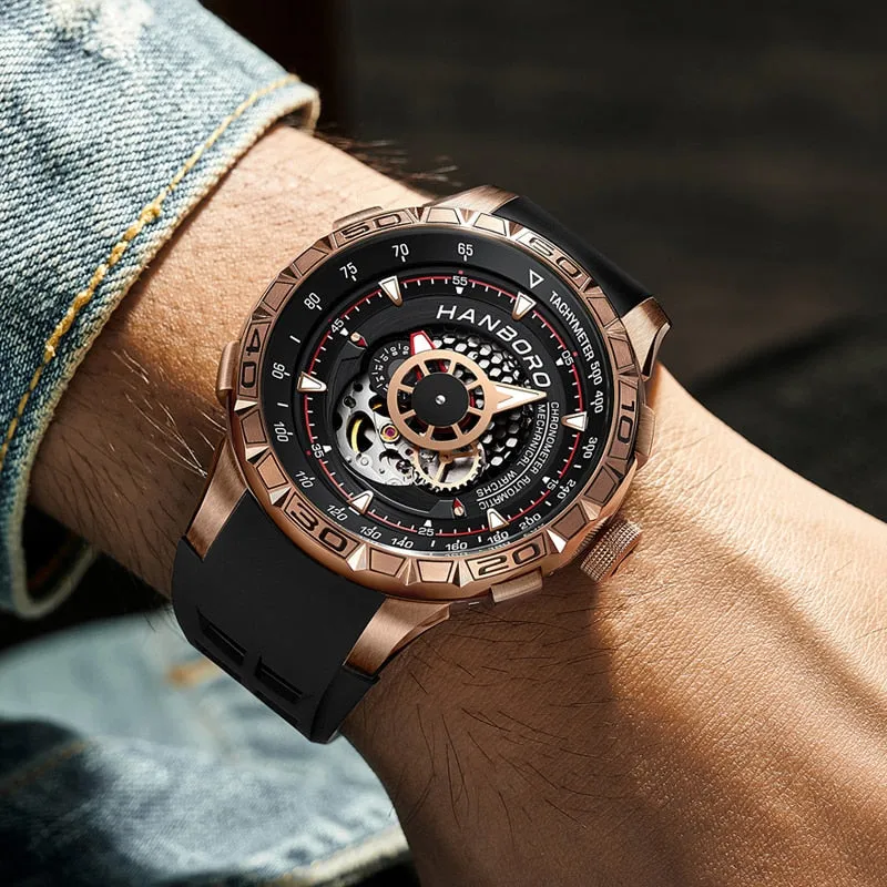 Men's Luminous Mechanical Skeleton Automatic Self-Wind Wristwatch