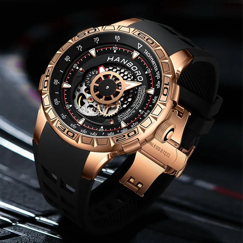 Men's Luminous Mechanical Skeleton Automatic Self-Wind Wristwatch