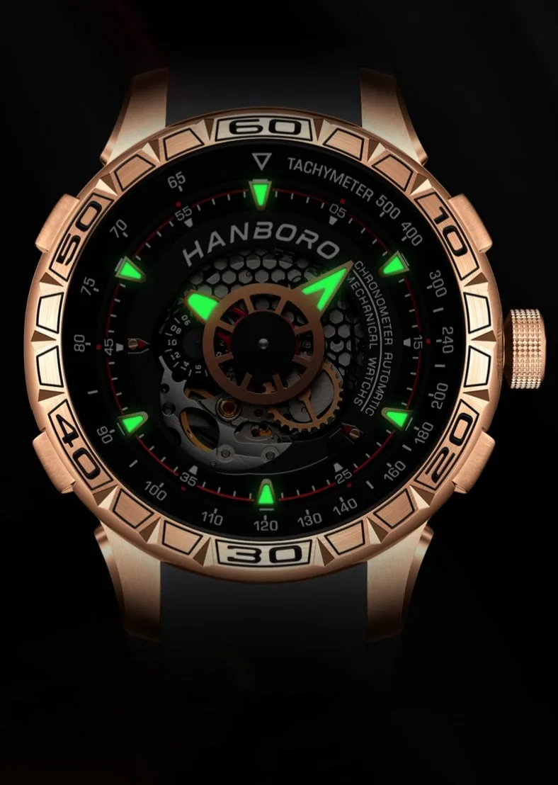 Men's Luminous Mechanical Skeleton Automatic Self-Wind Wristwatch