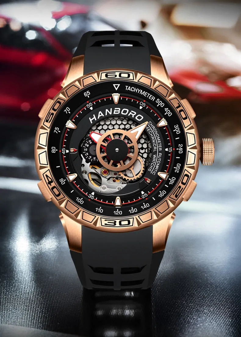 Men's Luminous Mechanical Skeleton Automatic Self-Wind Wristwatch