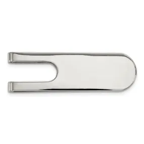 Men's Stainless Steel Polished Cutout Fold Over Money Clip