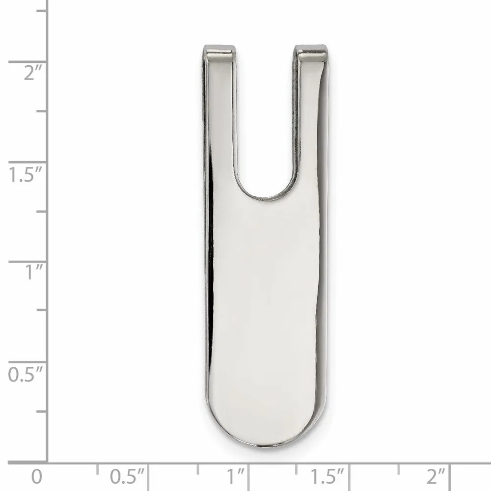 Men's Stainless Steel Polished Cutout Fold Over Money Clip