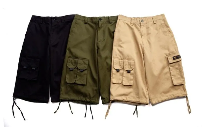 Men's Summer Elastic Waist Baggy Multi Pocket Cargo Wide Leg Shorts