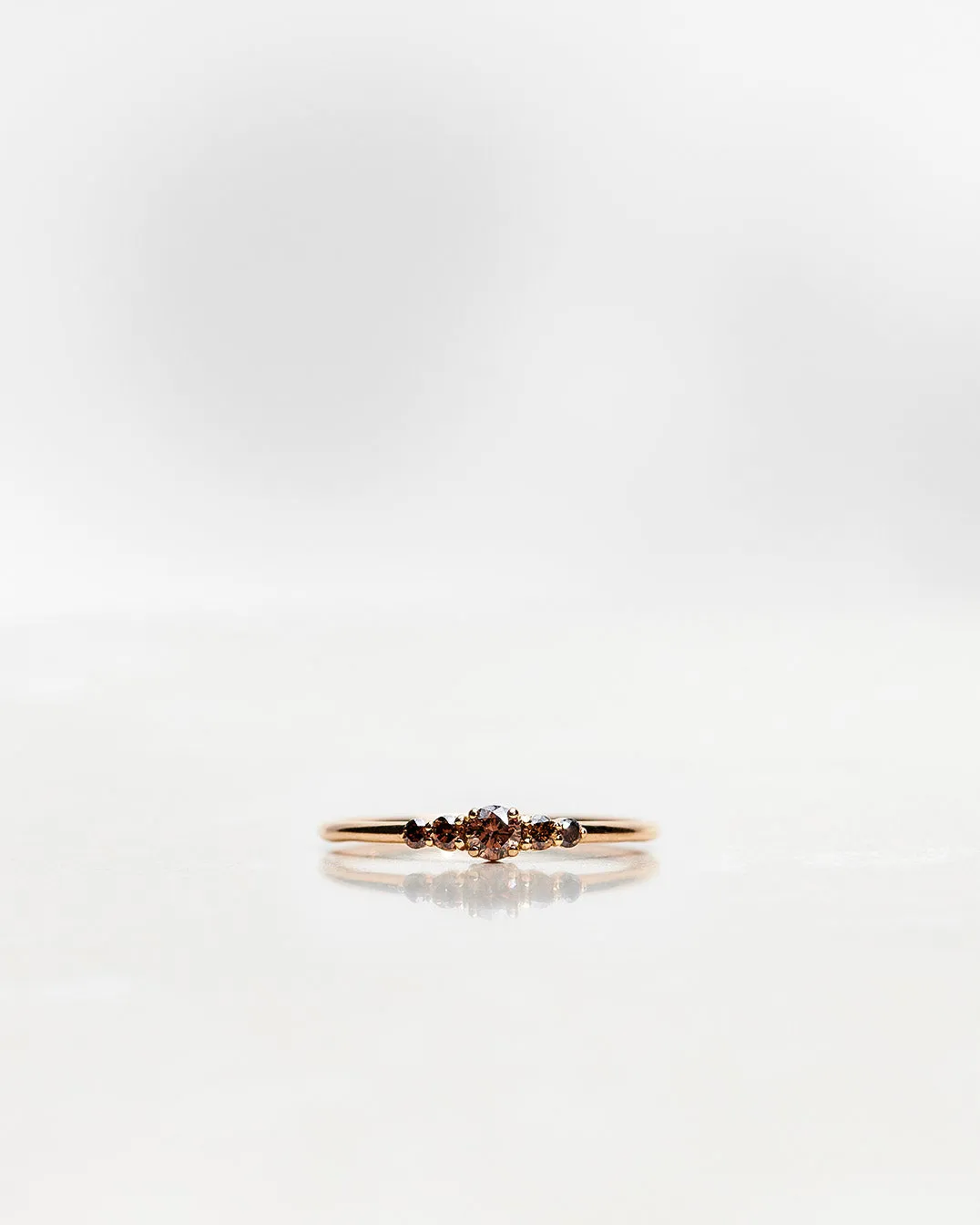 Mini Elise Ring with Dark Chocolate Diamonds