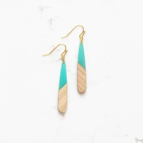 Mini Wood and Acetate Dangle Earrings