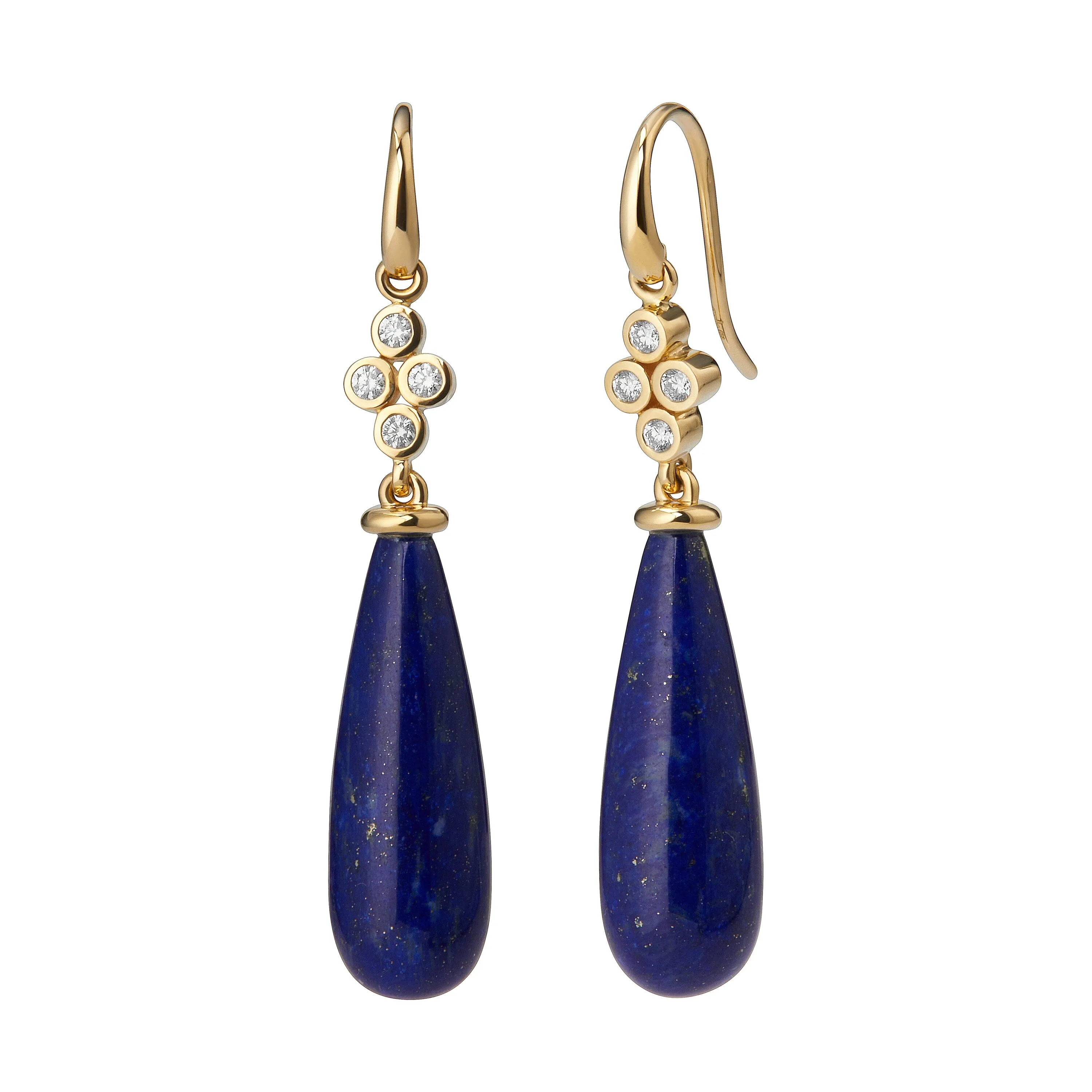 Mogul Lapis Lazuli Long Drop Earrings