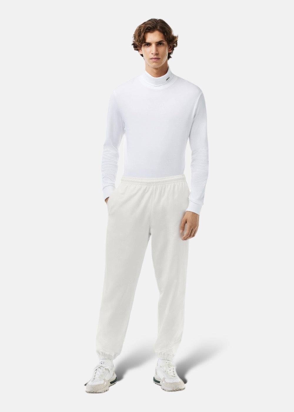 Pantalon de survêtement Lacoste en tissu déperlant blanc