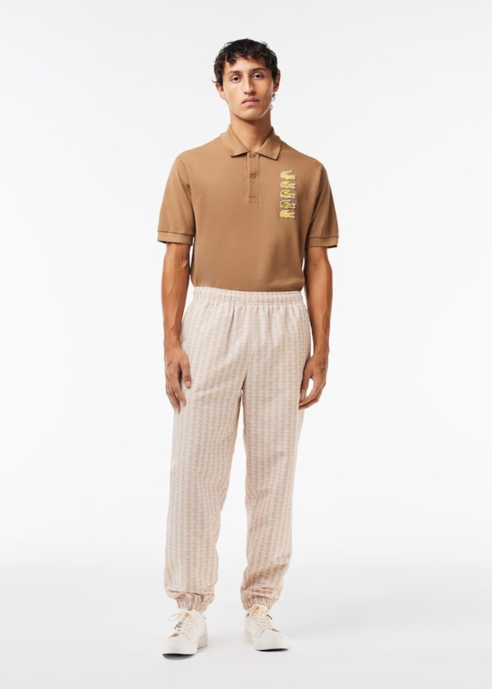 Pantalon de Survêtement Lacoste - Monogramme Iconique beige