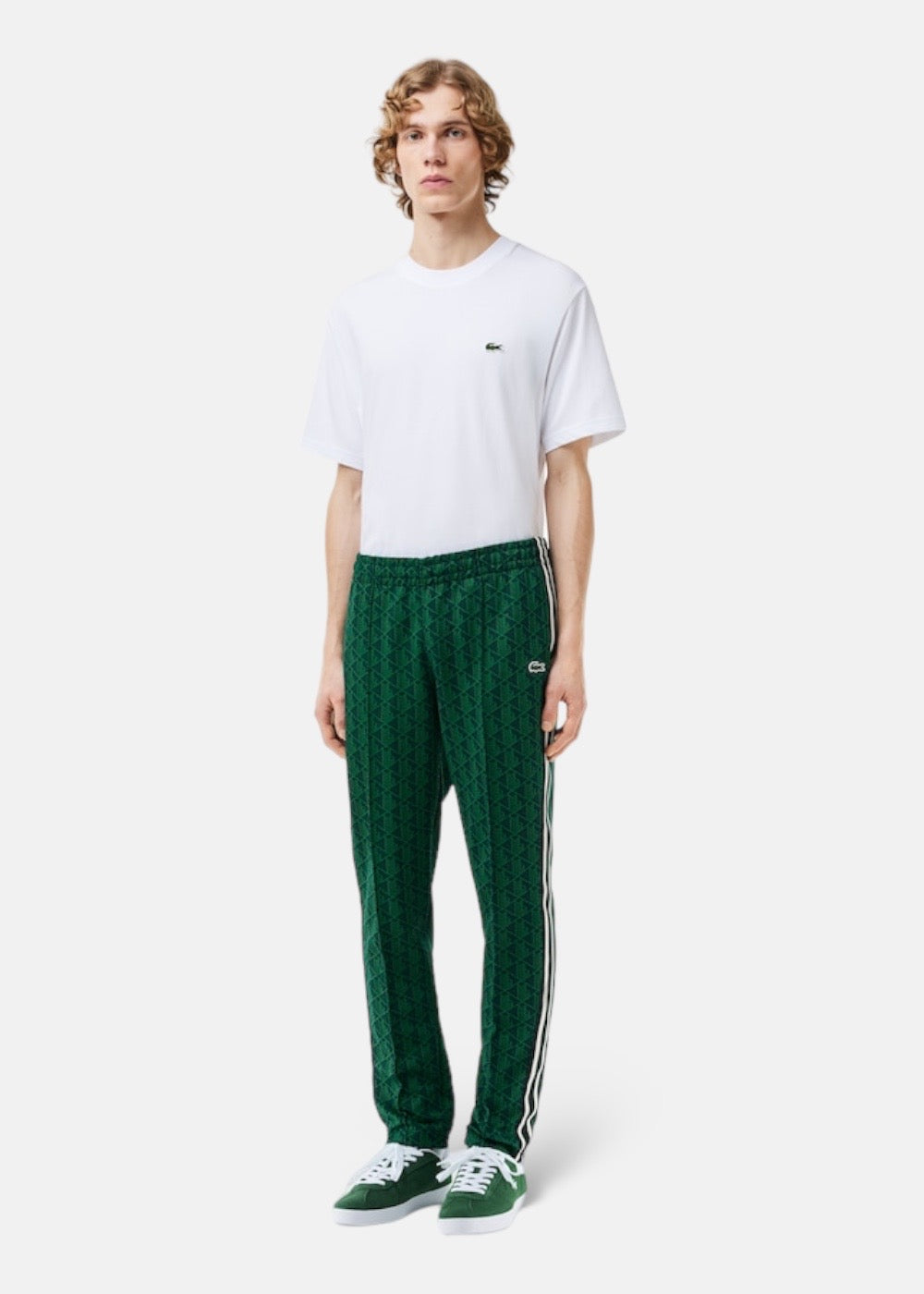 Pantalon de survêtement Lacoste paris jacquard monogramme vert