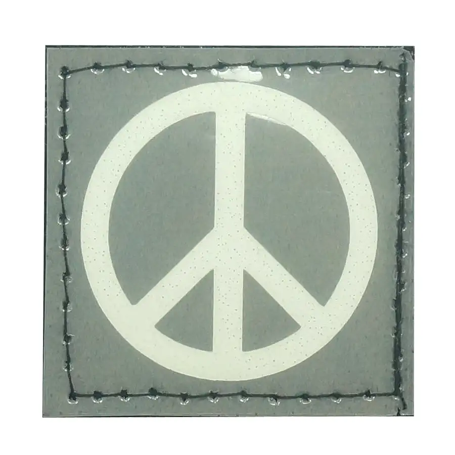 PEACE SIGN PATCH - BLUE GLOW IN THE DARK