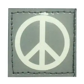 PEACE SIGN PATCH - BLUE GLOW IN THE DARK