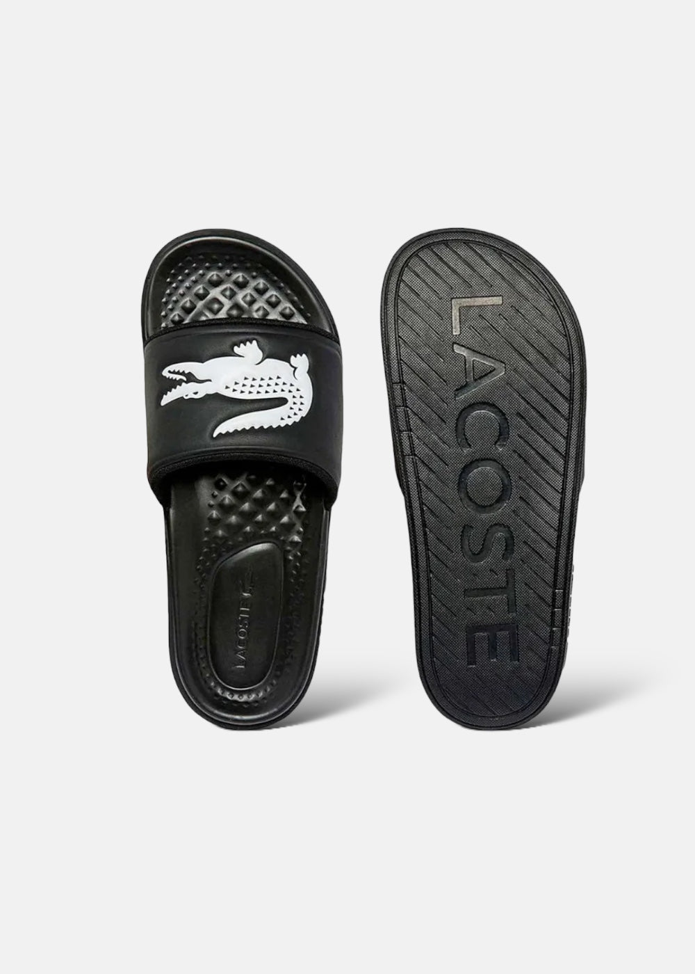 Pool Lacoste slide Lacoste Croco dualiste noire