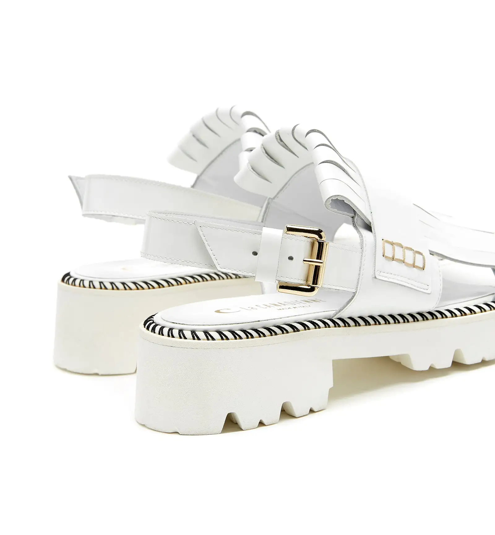 RAISA SLING SANDAL (WHITE) - LA CANADIENNE