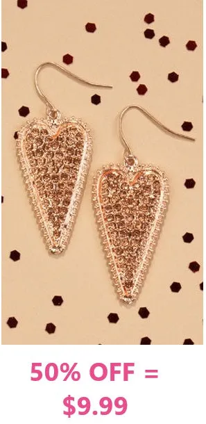 Rose Gold Bling Mini Heart Earrings