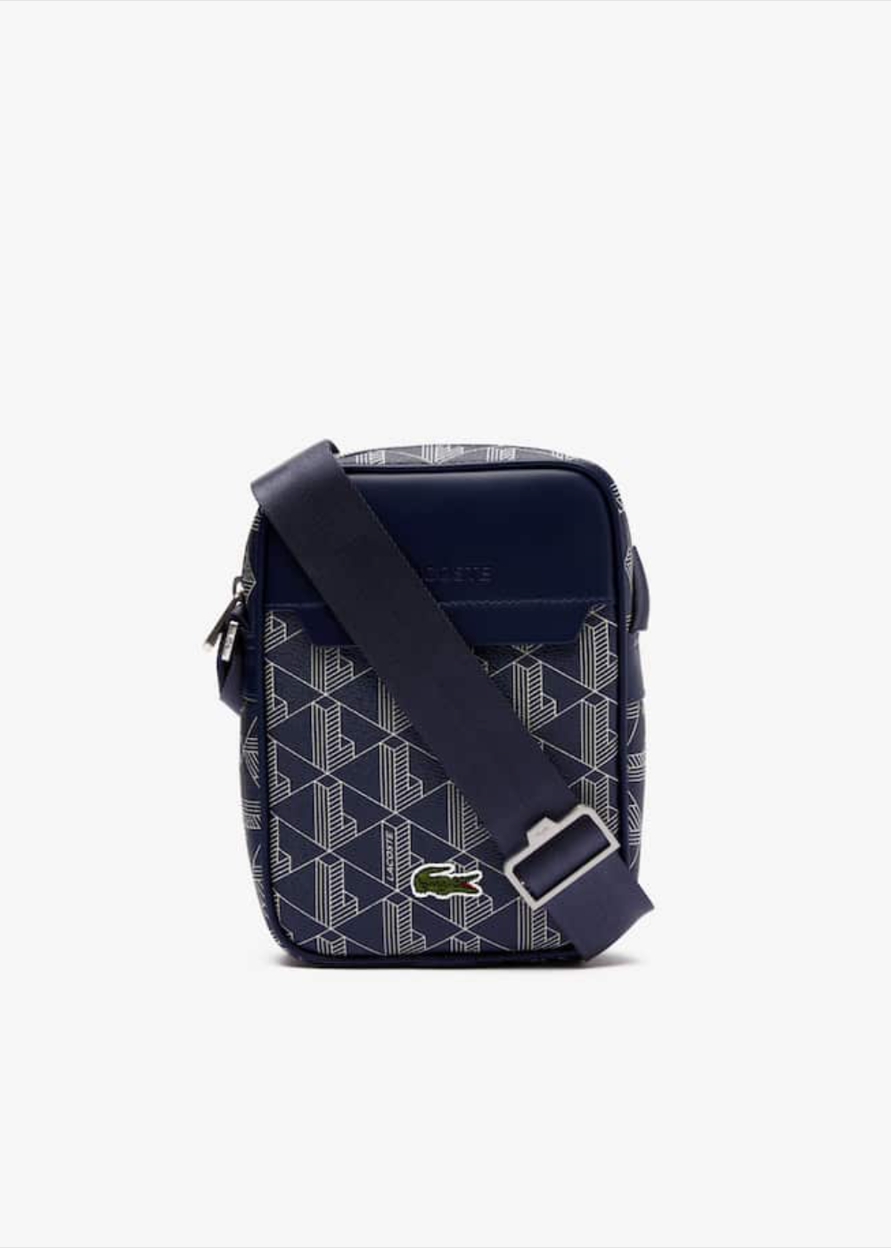 Sacoche bandoulière Lacoste monogramme bleu marine