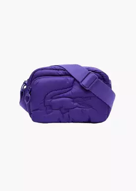 Sacoche Lacoste matelassé Puffy Croc violet