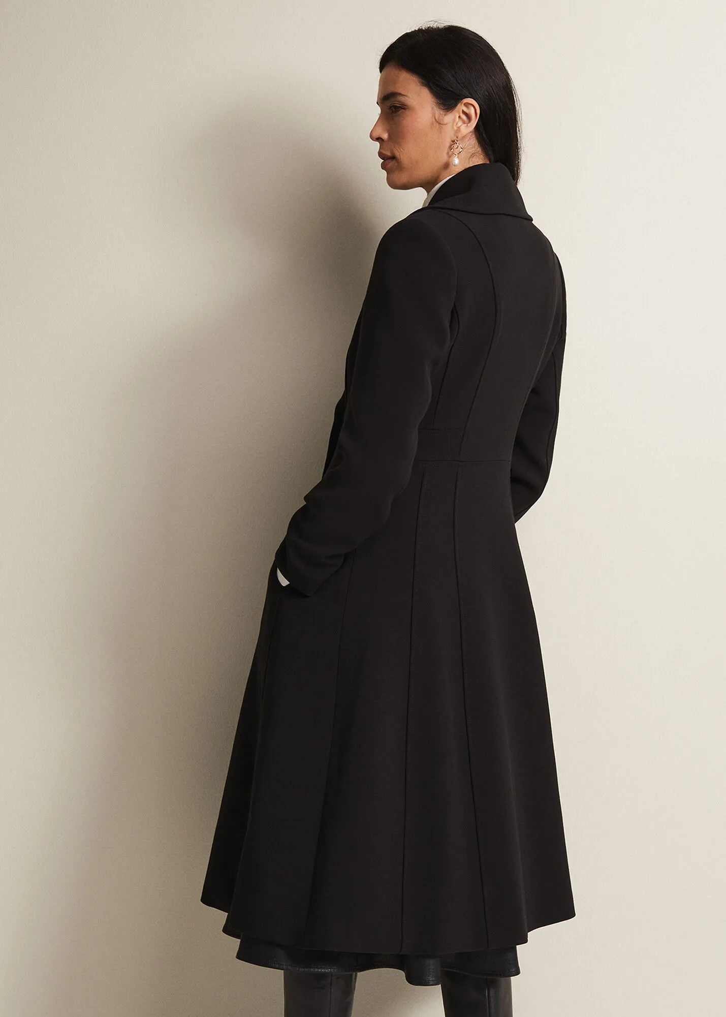 Sandra Black Long Smart Coat