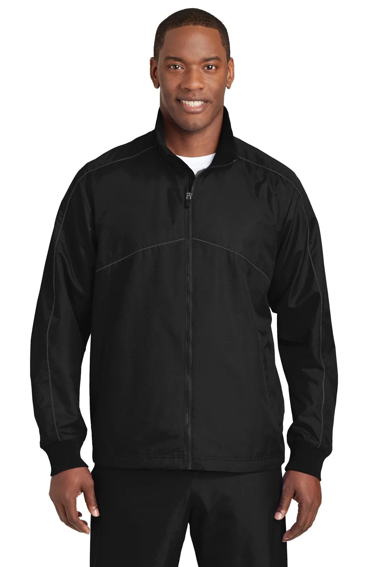 Sport-Tek Shield Ripstop Jacket JST83 Black/ Graphite Grey