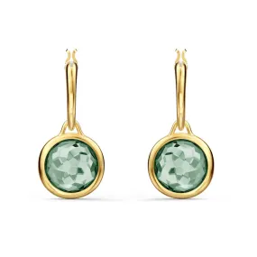 Swarovski TAHLIA Mini Hoop Pierced Earrings, Green, Gold-tone plated -5572587