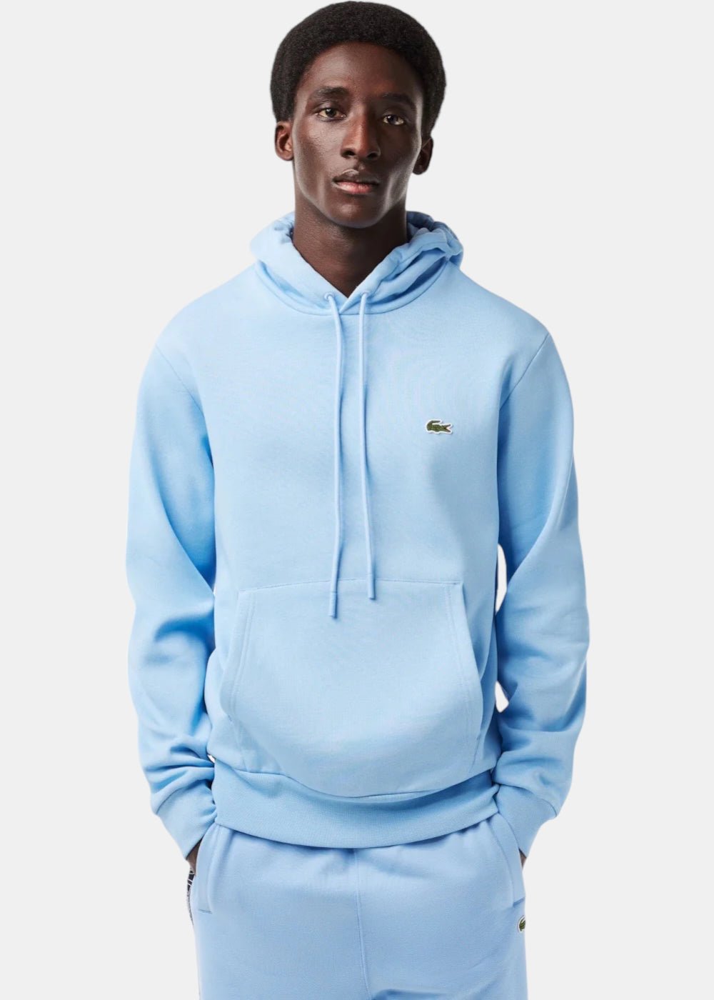 Sweatshirt à capuche Lacoste iconique bleu ciel