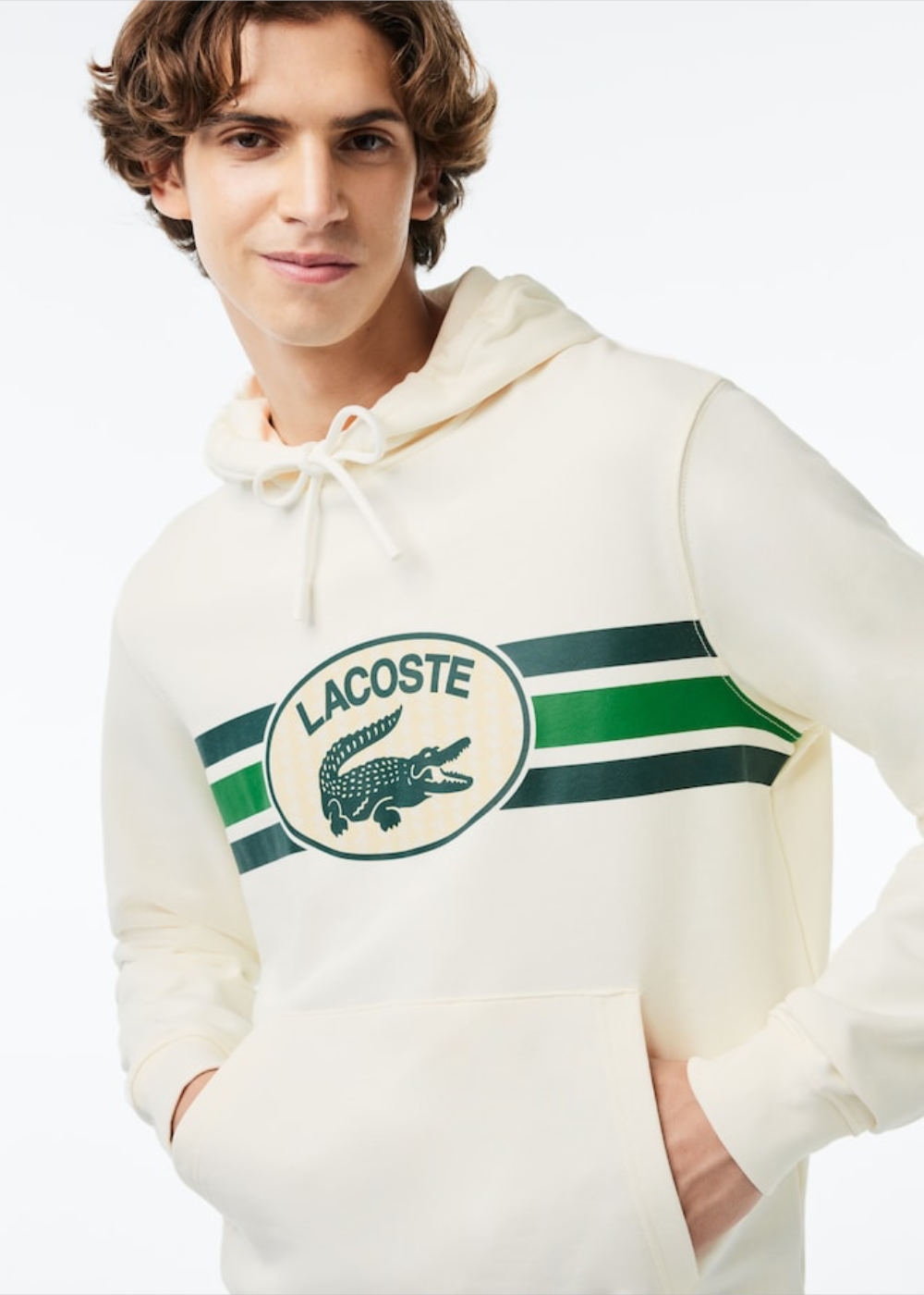 Sweatshirt à capuche Lacoste imprimé monogramme