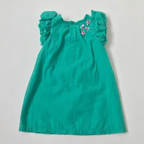 Tartine et Chocolat Green Cotton Mix Dress With Bead Trim: 3 Years (Brand New)