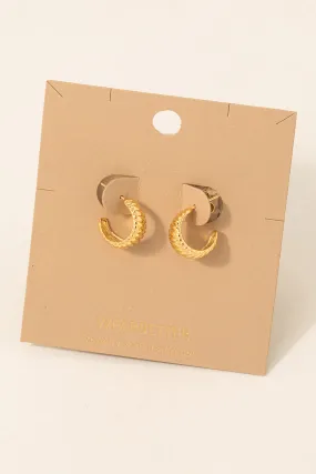 Textured Mini Hoops