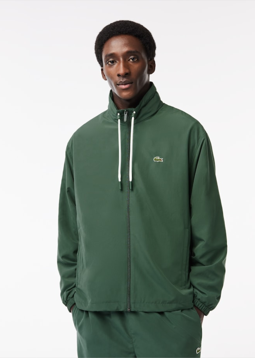 Veste Lacoste à capuche réversible déperlant vert