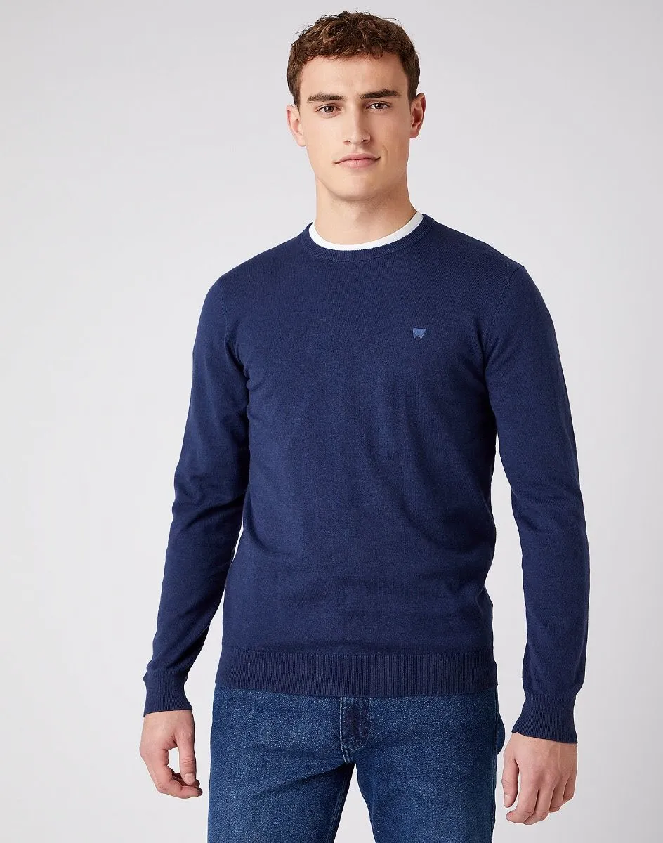 Wrangler Knit Crew Neck Jumper Navy