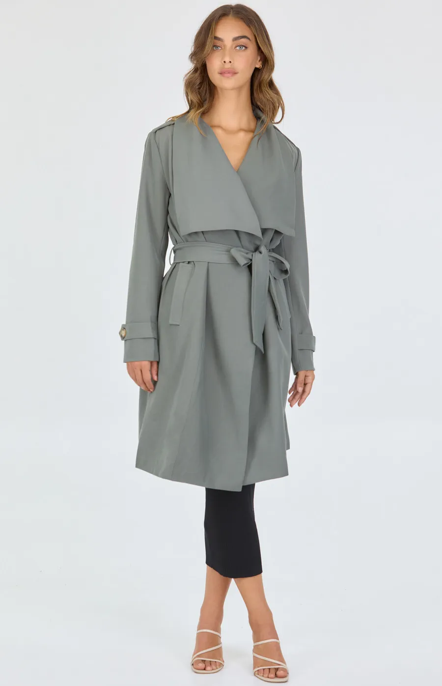 Wrap Style Wide Collar Jacket (SJT313B)