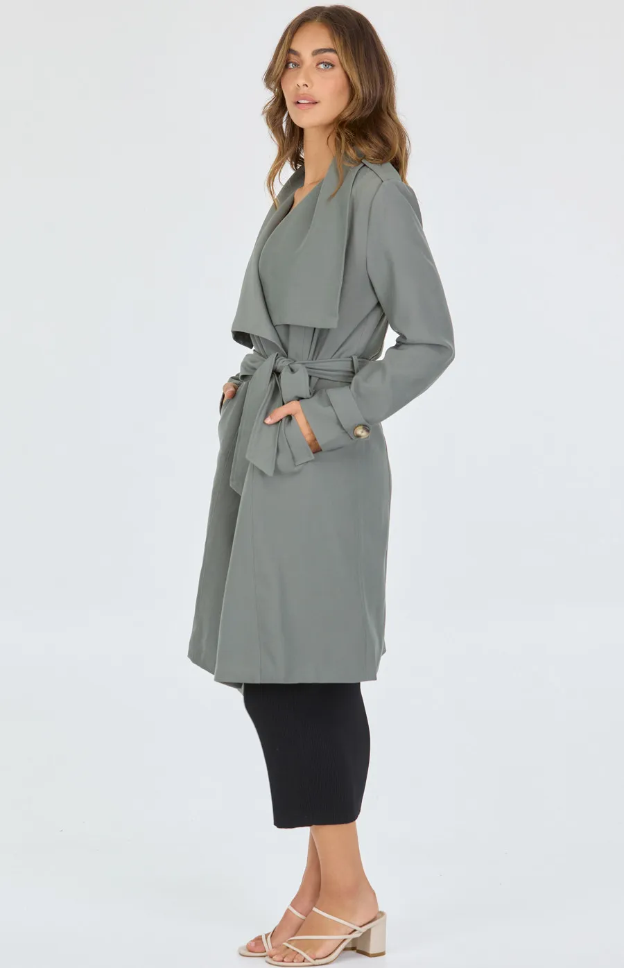 Wrap Style Wide Collar Jacket (SJT313B)