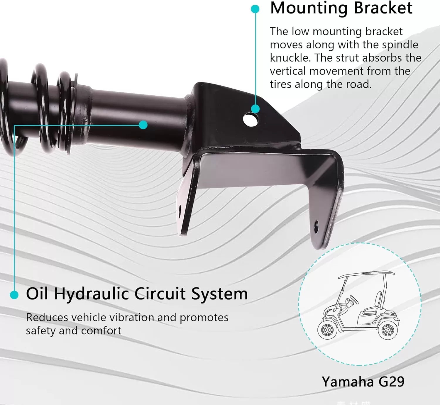 Yamaha Golf Cart Front Shocks Kit for Yamaha Drive G29 Gas and Electric - 10L0L